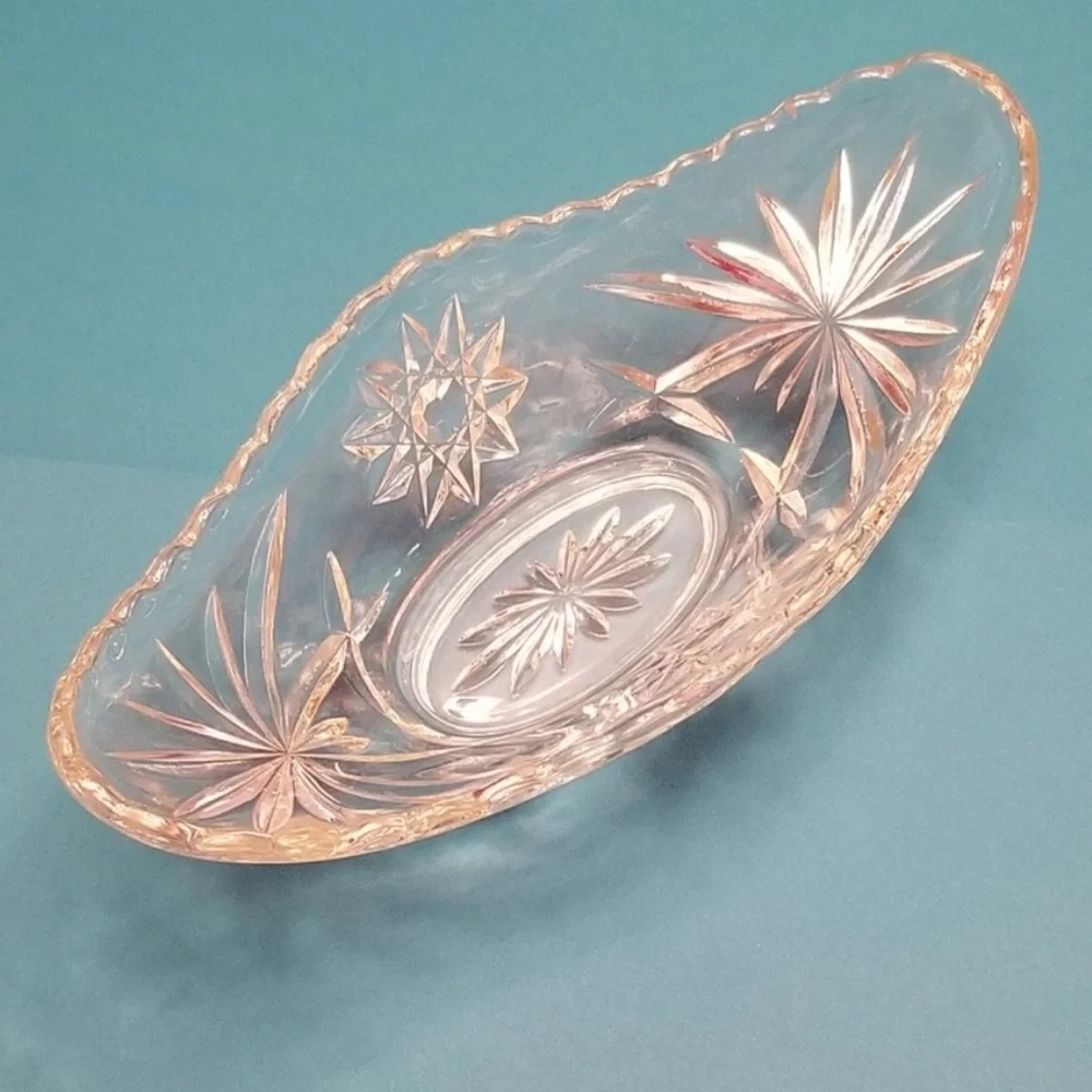 Anchor Hocking Prescot vintage “Star of David” glass Gondola Dishes set of two